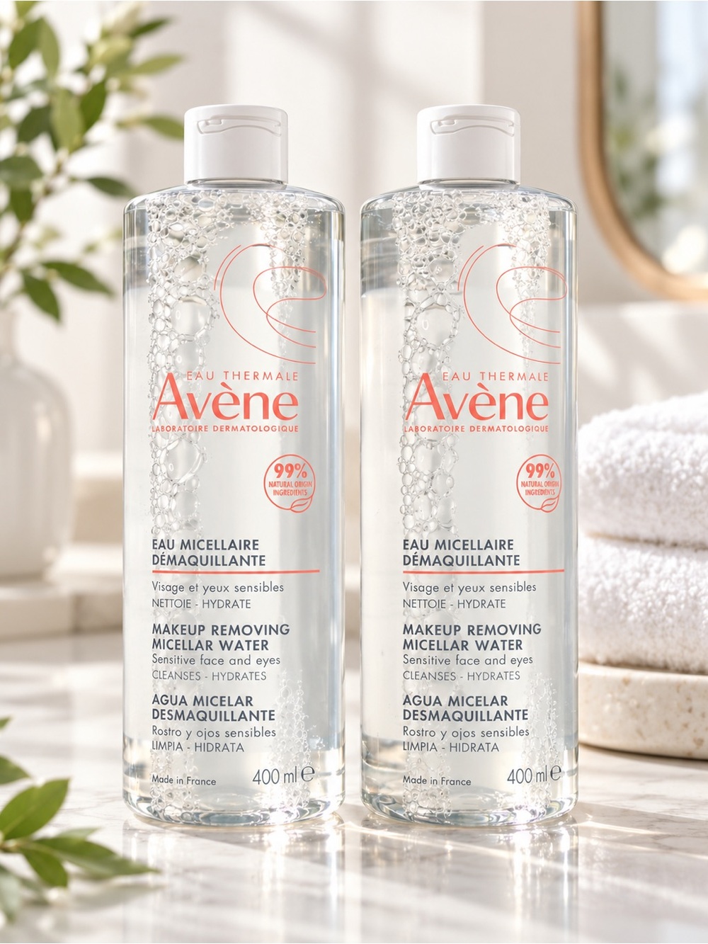 NWT Avène Micellar Water Makeup Remover Sensitive Skin 400ml Lot of 2